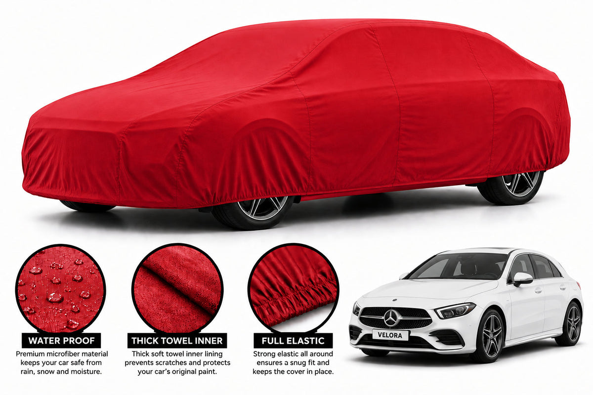 Mercedes A-Class car cover in Red — Veloura waterproof microfiber