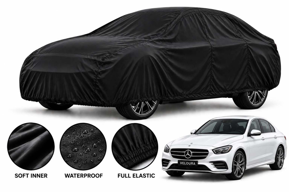 Mercedes Benz car cover in Black — Veloura waterproof parachute
