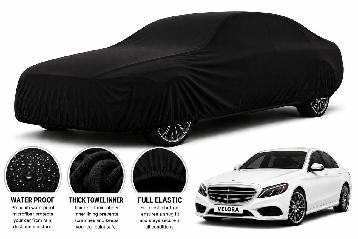Mercedes Benz S-CLASS car cover in Black — Veloura waterproof microfiber