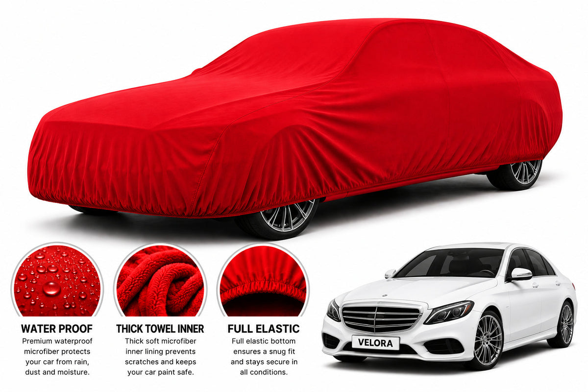 Mercedes Benz S-CLASS car cover in Red — Veloura waterproof microfiber