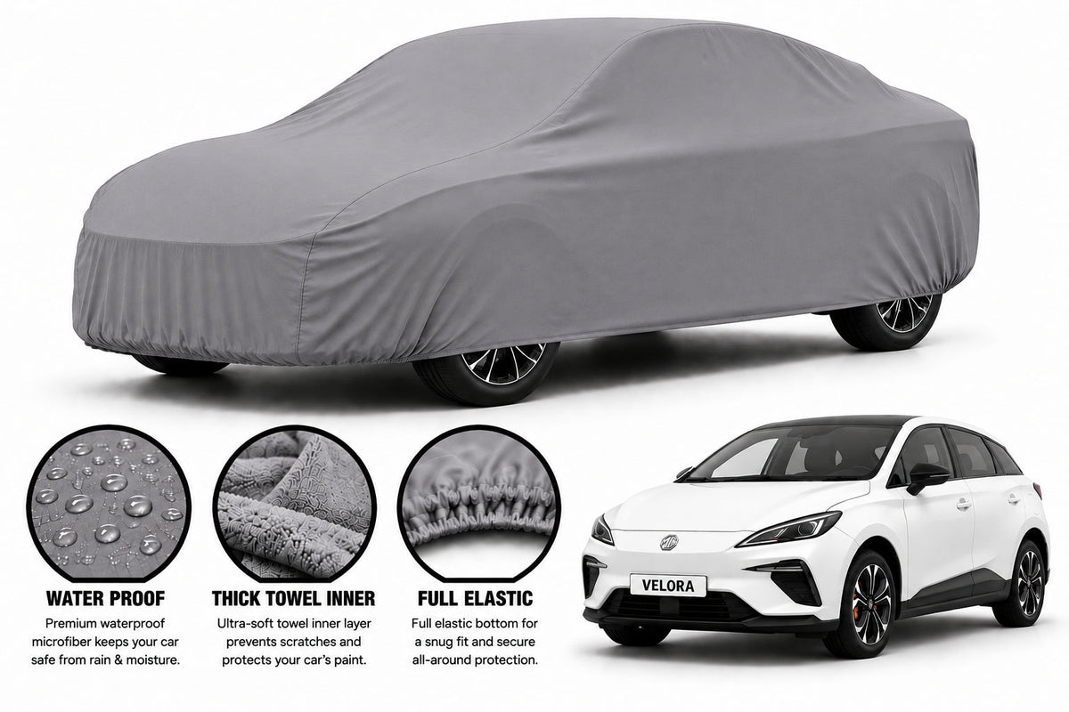 MG 4EV car cover in Grey — Veloura waterproof microfiber