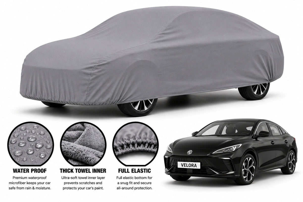 MG 5 EV car cover in Grey — Veloura waterproof microfiber