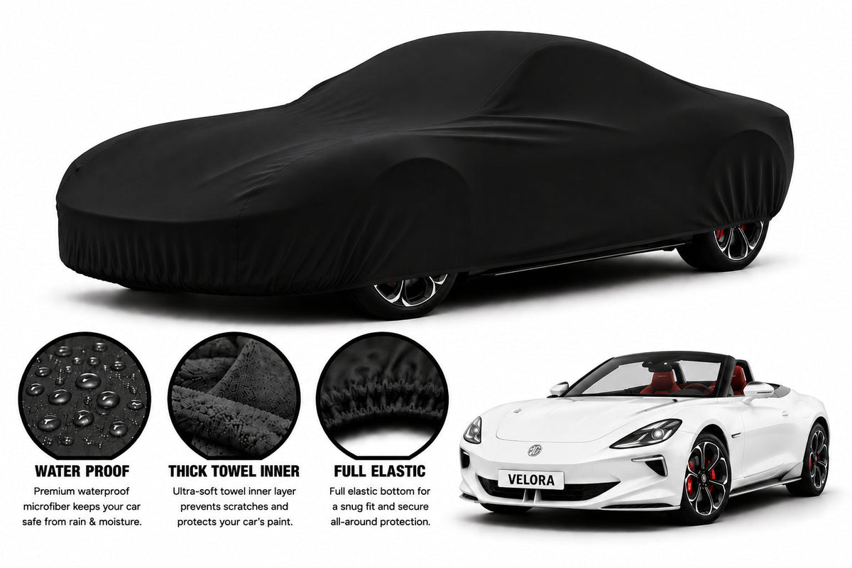 MG Cyberster car cover in Black — Veloura waterproof microfiber