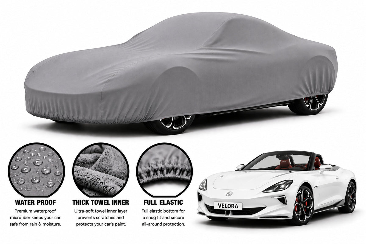 MG Cyberster car cover in Grey — Veloura waterproof microfiber
