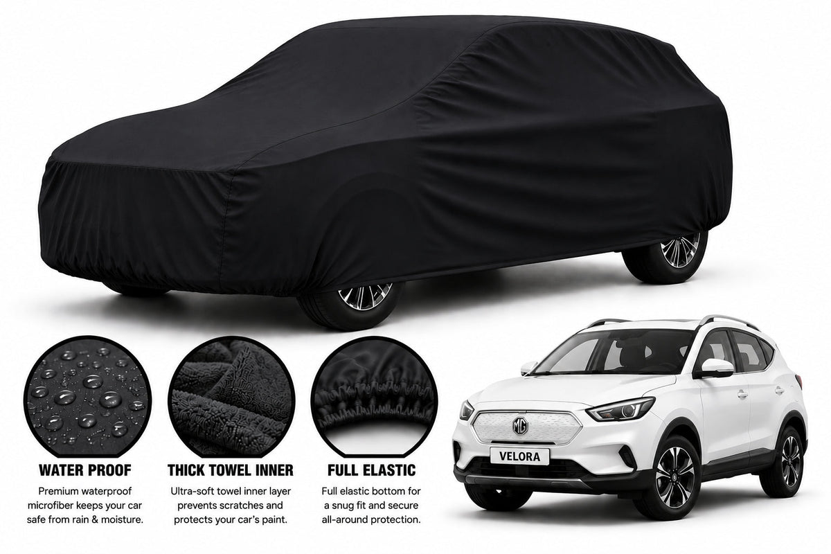 MG ZS EV car cover in Black — Veloura waterproof microfiber