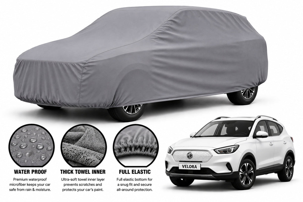 MG ZS EV car cover in Grey — Veloura waterproof microfiber