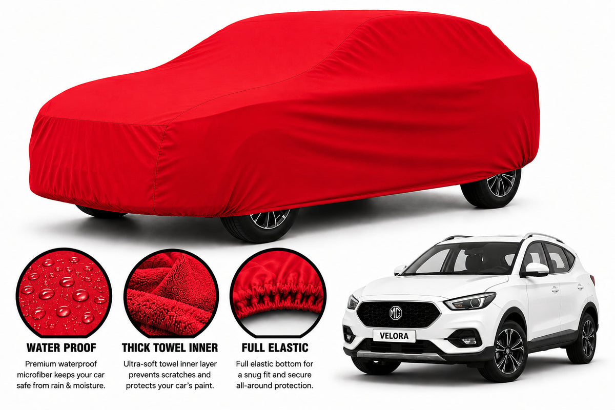 MG ZS car cover in Red — Veloura waterproof microfiber