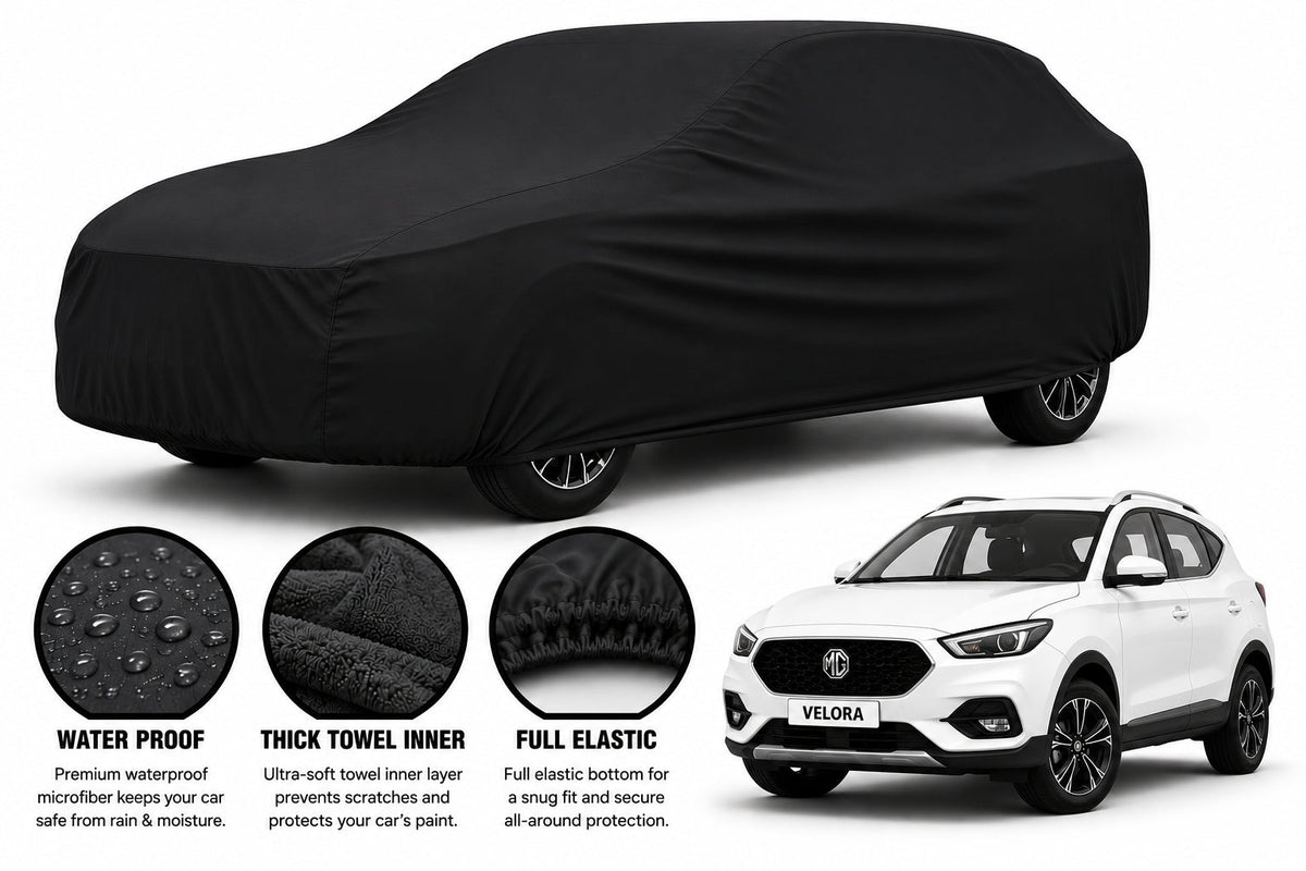 MG ZS car cover in Black — Veloura waterproof microfiber
