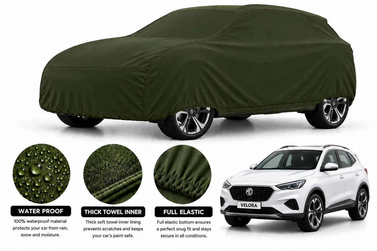 MG ZS EV car cover in Green — Veloura waterproof microfiber