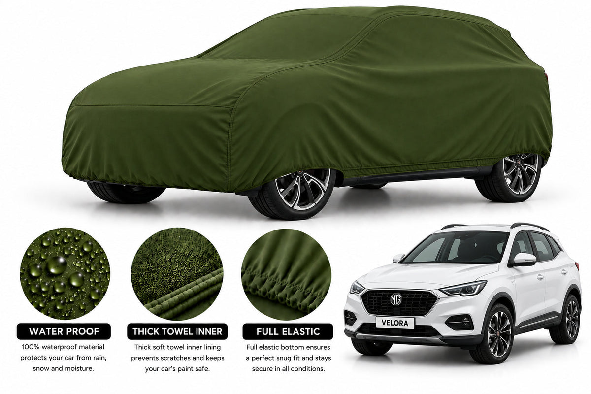MG ZS car cover in Green — Veloura waterproof microfiber