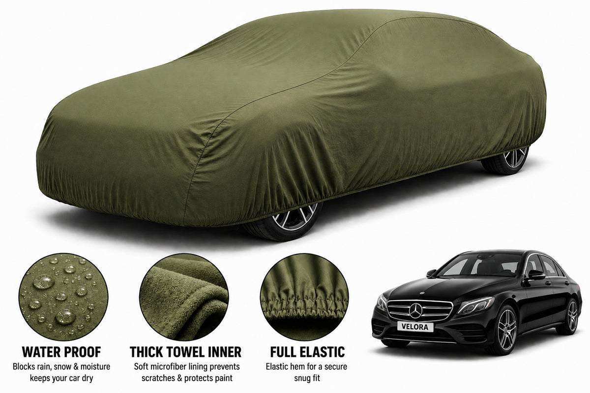 Mercedes Benz car cover in Green — Veloura waterproof microfiber