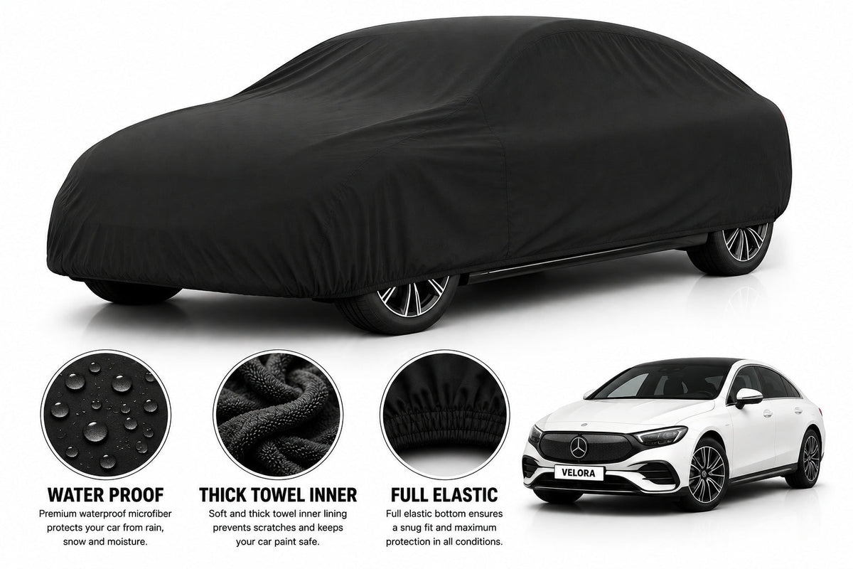 Mercedes EQE car cover in Black — Veloura waterproof microfiber