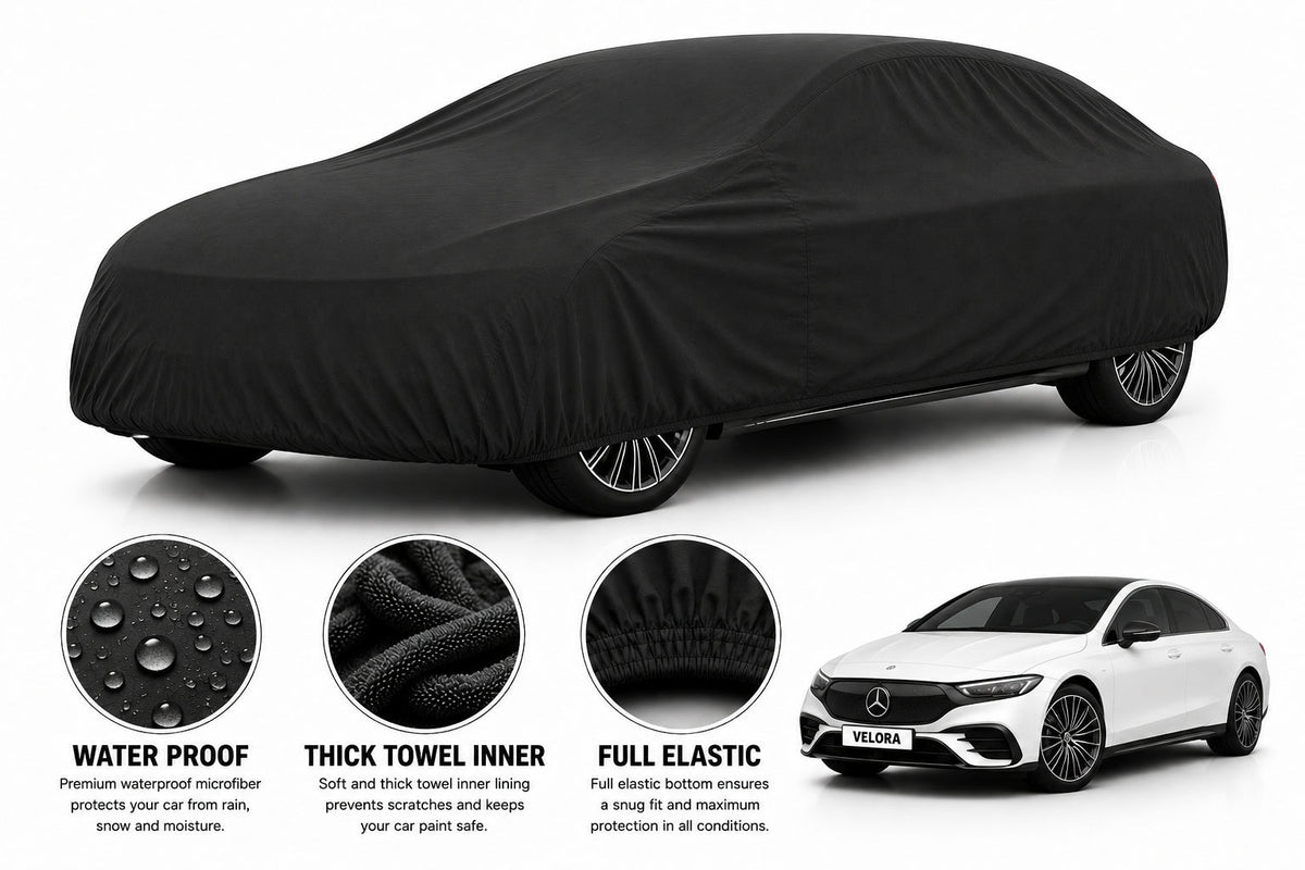 Mercedes EQS car cover in Black — Veloura waterproof microfiber