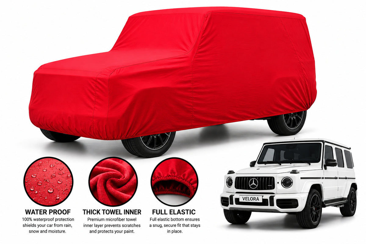 Mercedes G-Class car cover in Red — Veloura waterproof microfiber