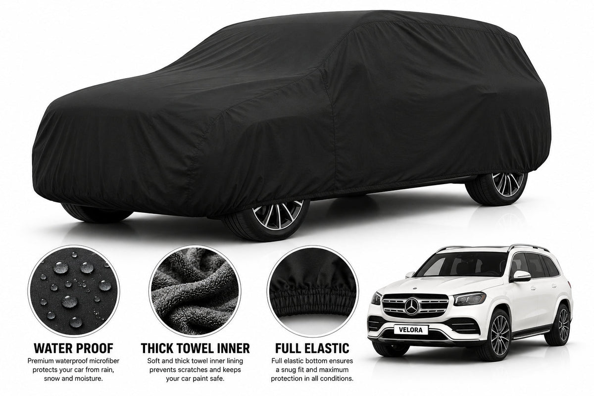 Mercedes GLS car cover in Black — Veloura waterproof microfiber