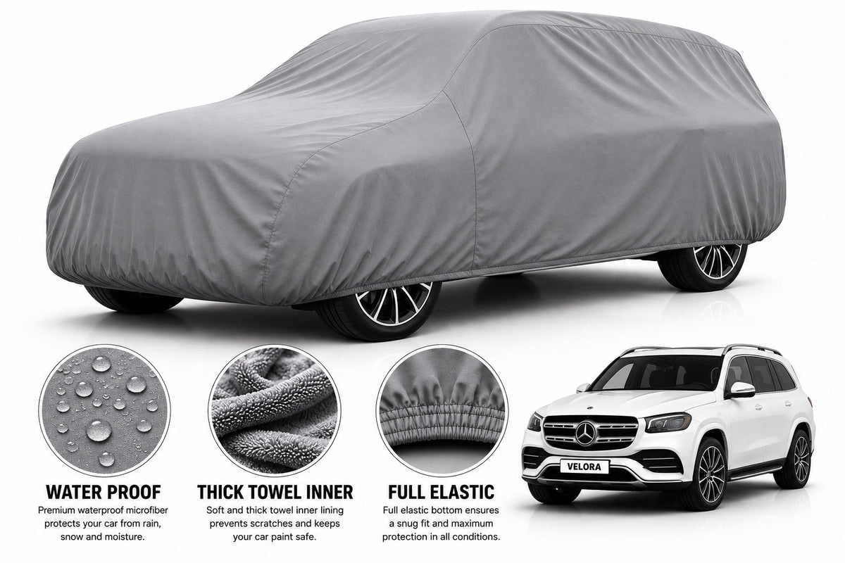 Mercedes GLS car cover in Grey — Veloura waterproof microfiber