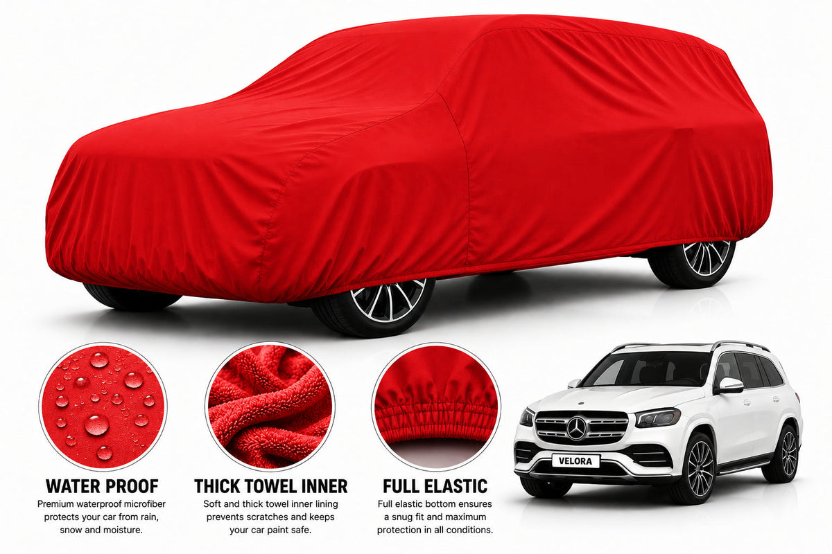 Mercedes GLS car cover in Red — Veloura waterproof microfiber