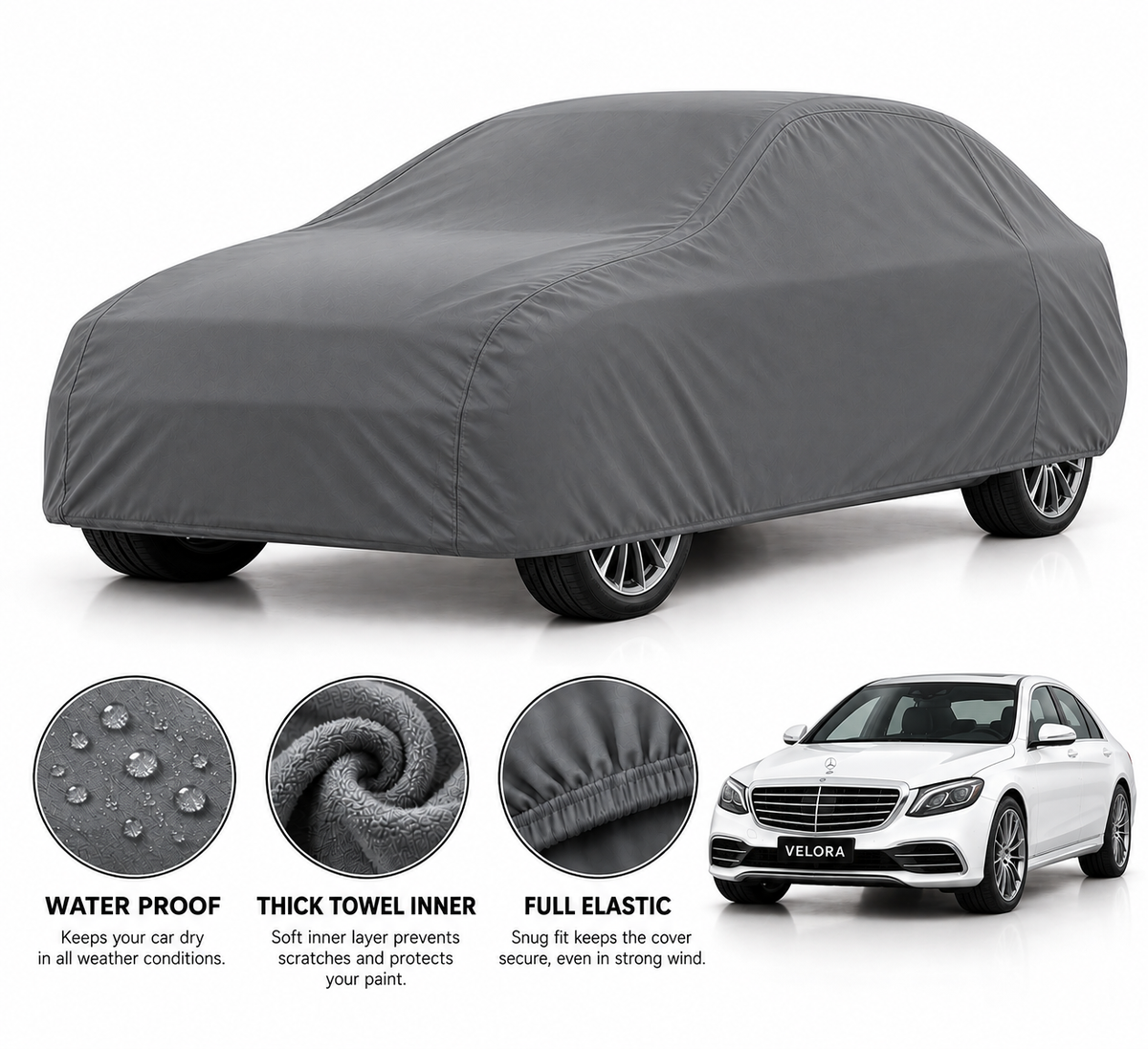 Mercedes Benz S-CLASS Microfiber Anti Scratch & Anti Swirls Water Resistant Top Cover
