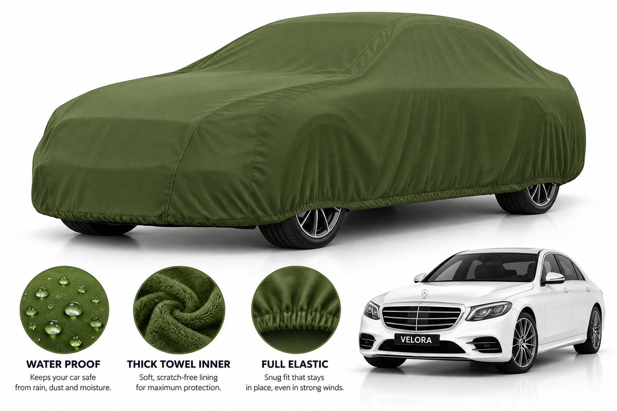 Mercedes Benz S-CLASS car cover in Green — Veloura waterproof microfiber