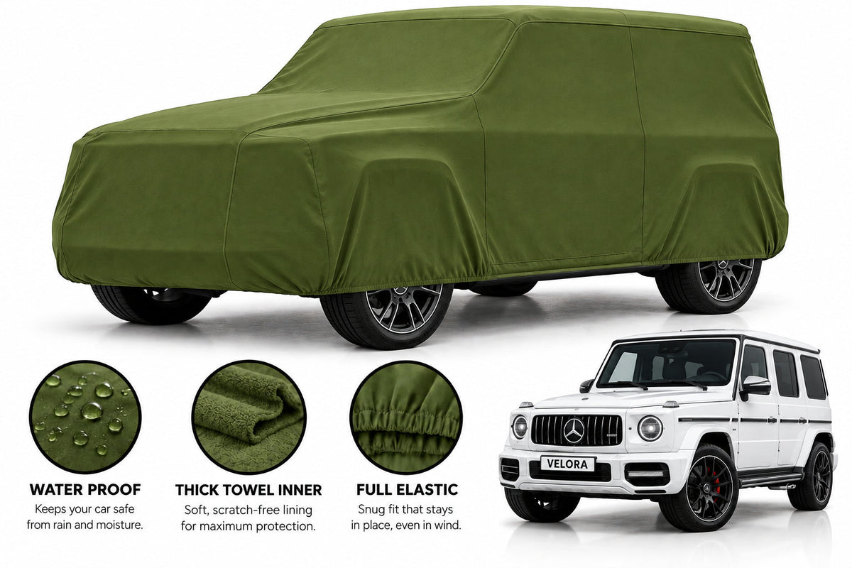 Mercedes G-Class car cover in Green — Veloura waterproof microfiber