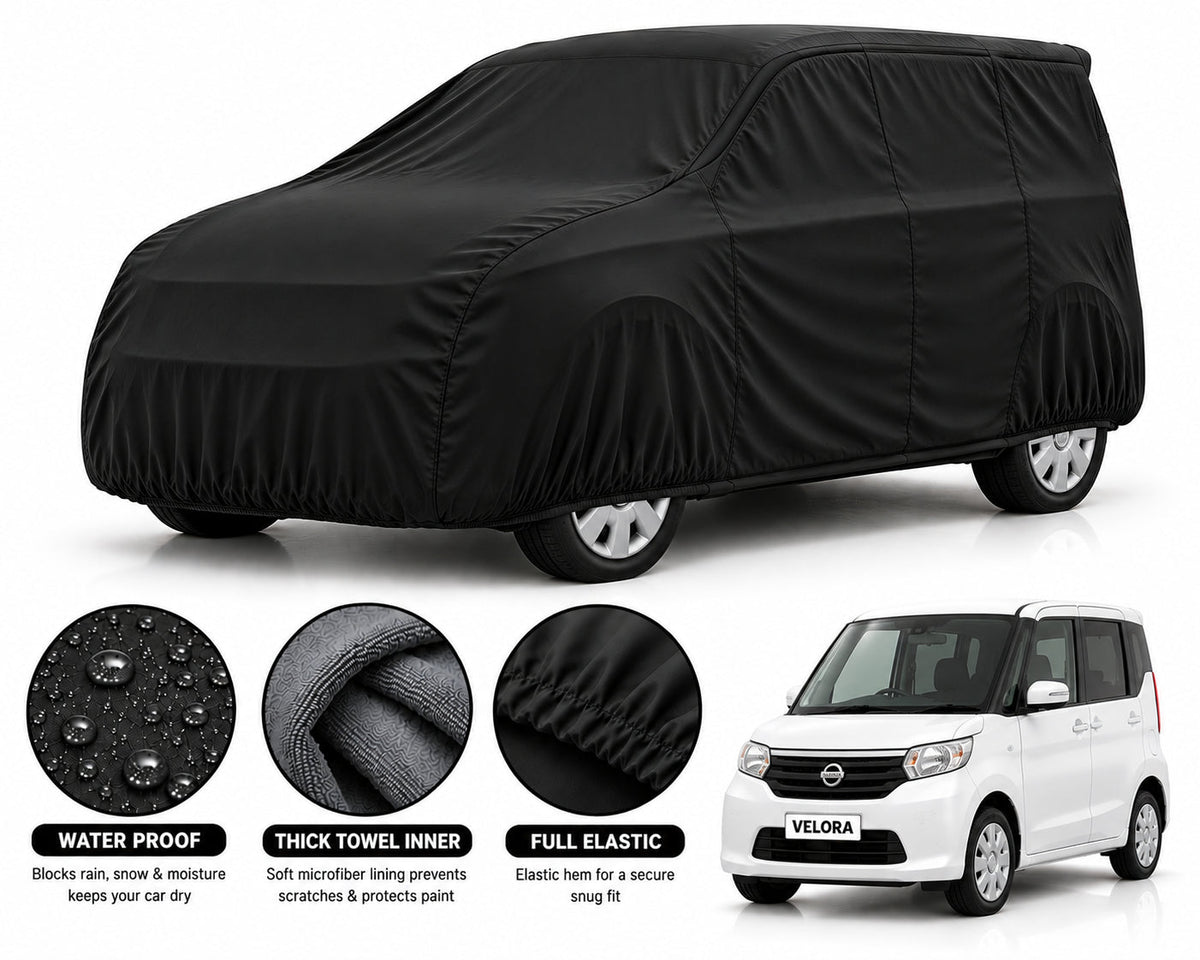 Nissan Moco car cover in Black — Veloura waterproof microfiber