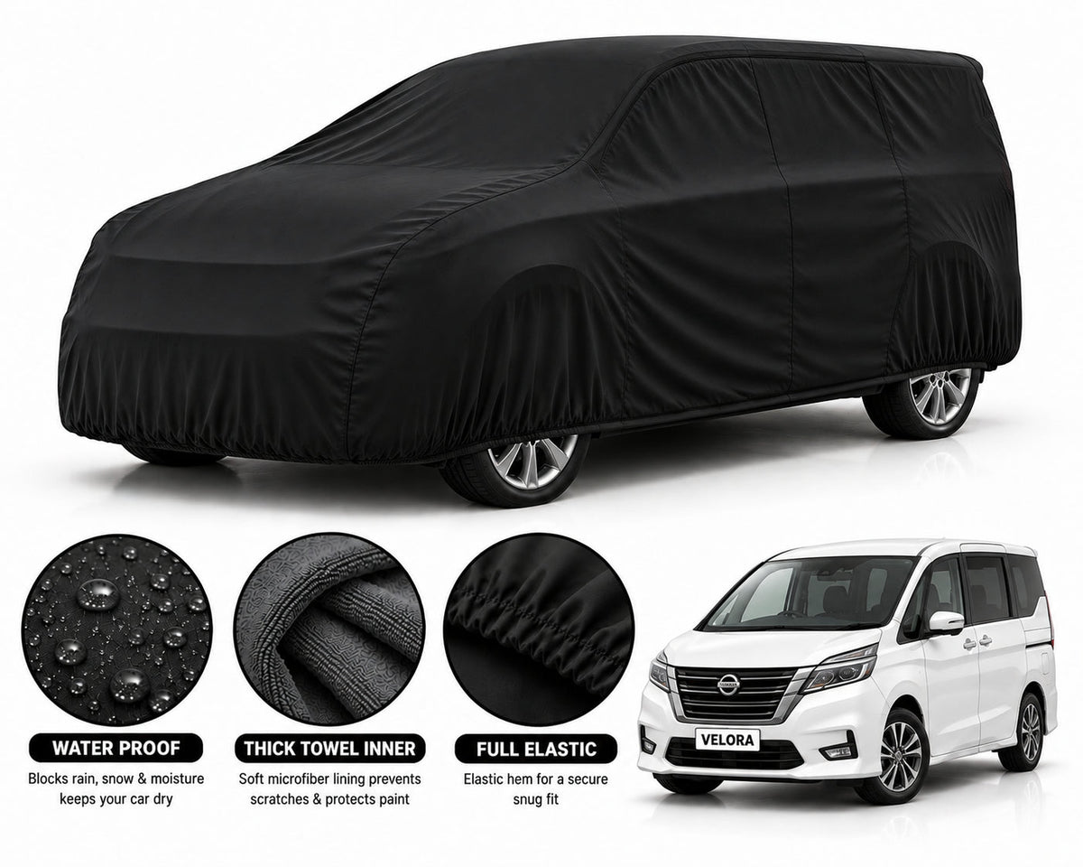 Nissan Serena car cover in Black — Veloura waterproof microfiber