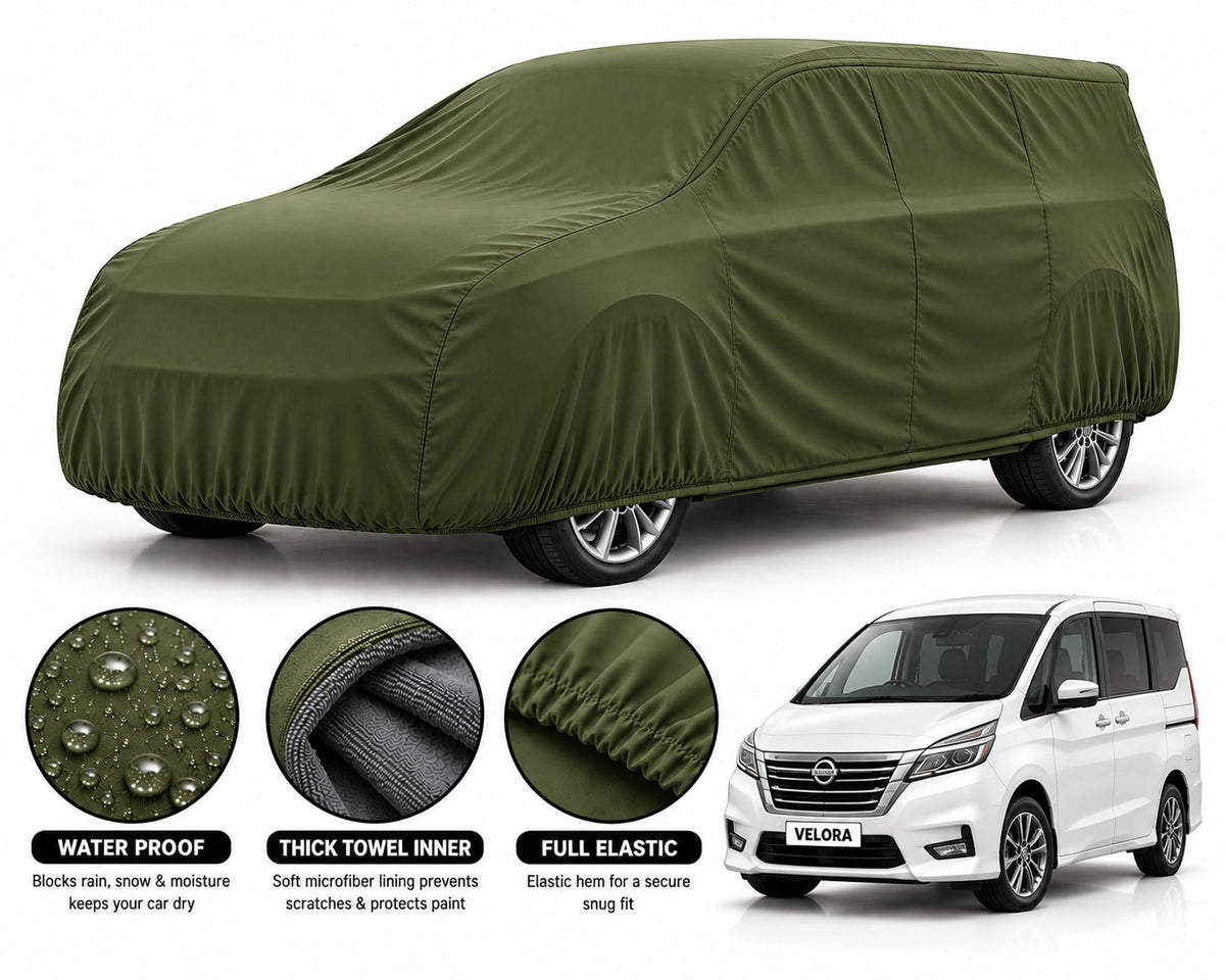 Nissan Serena car cover in Green — Veloura waterproof microfiber