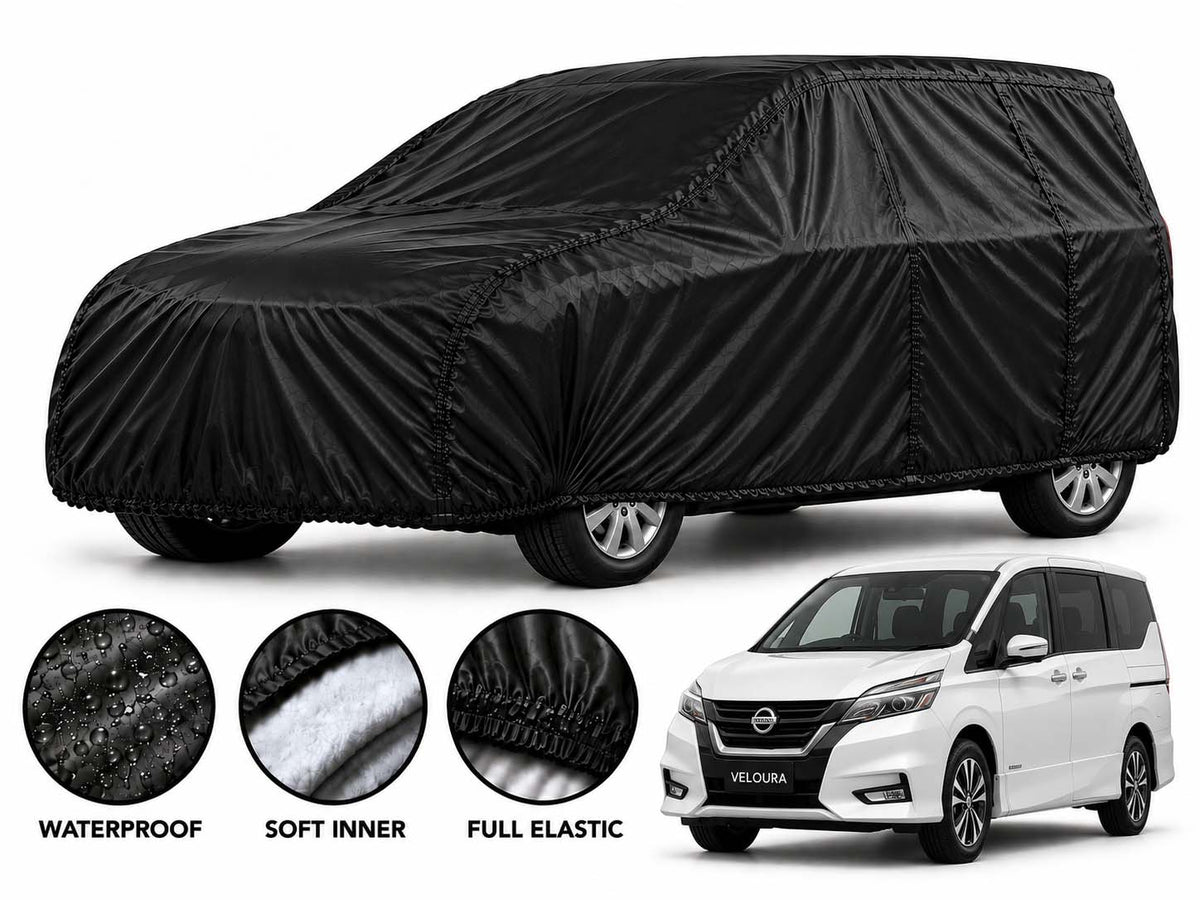 Nissan Serena car cover in Black — Veloura waterproof parachute