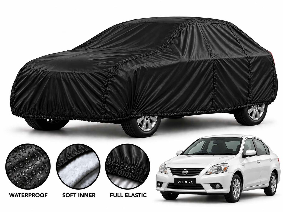 Nissan Sunny car cover in Black — Veloura waterproof parachute