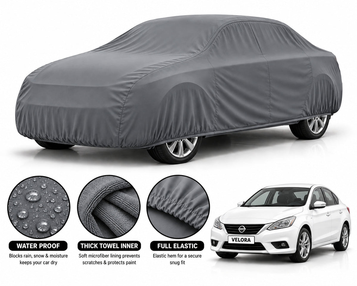 Nissan Sunny car cover in Grey — Veloura waterproof microfiber