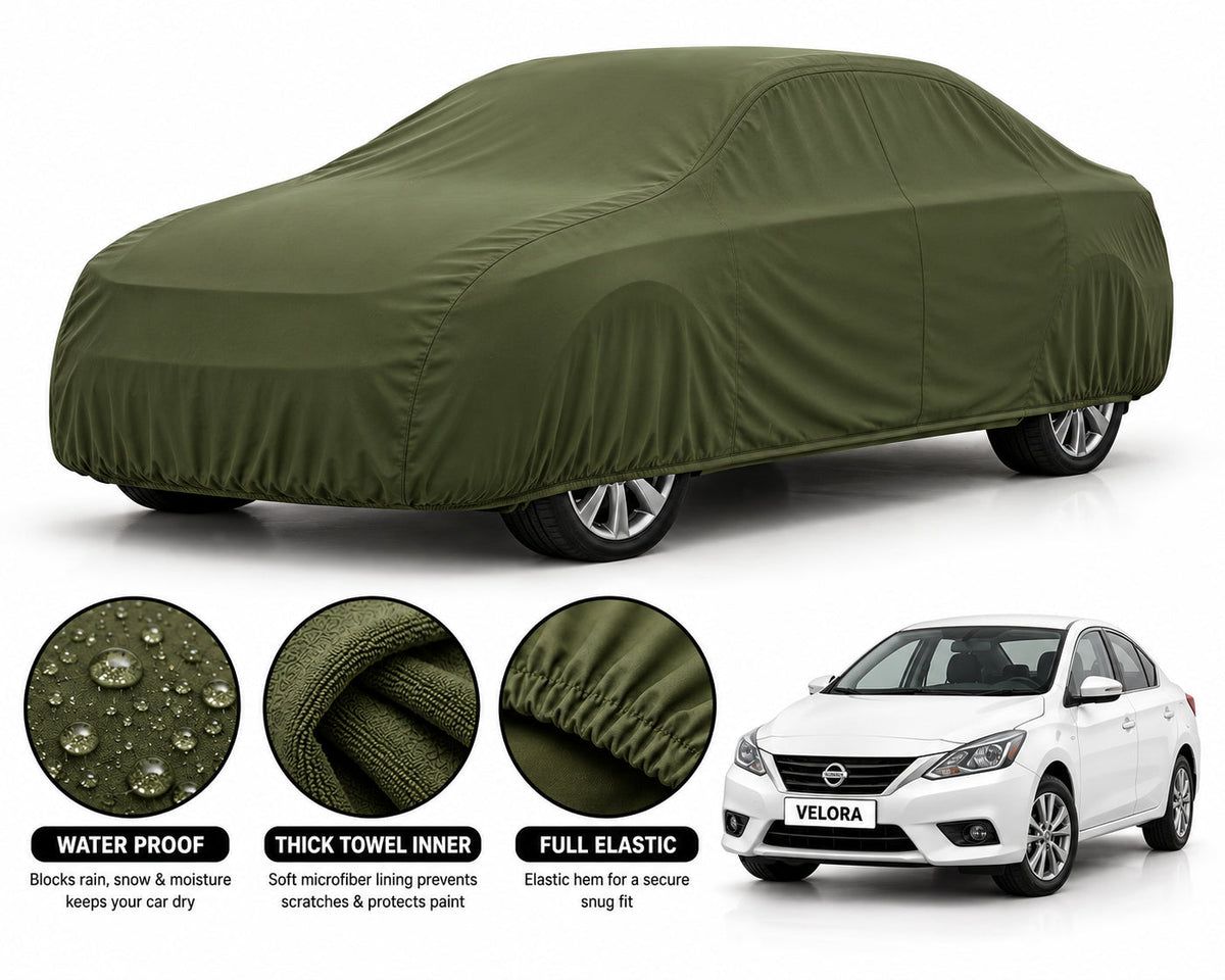 Nissan Sunny car cover in Green — Veloura waterproof microfiber