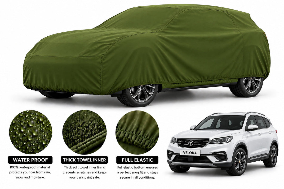 Proton X70 car cover in Green — Veloura waterproof microfiber