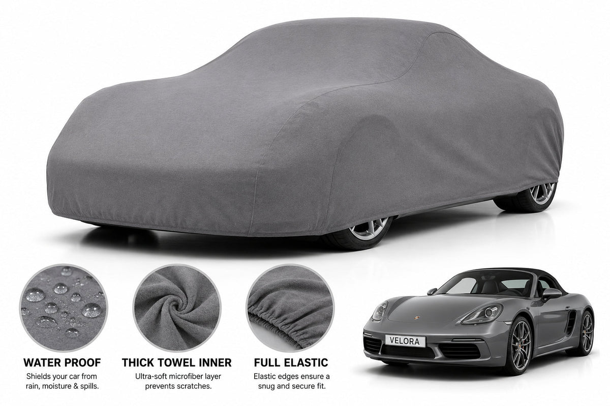 Porsche Boxster car cover in Grey — Veloura waterproof microfiber