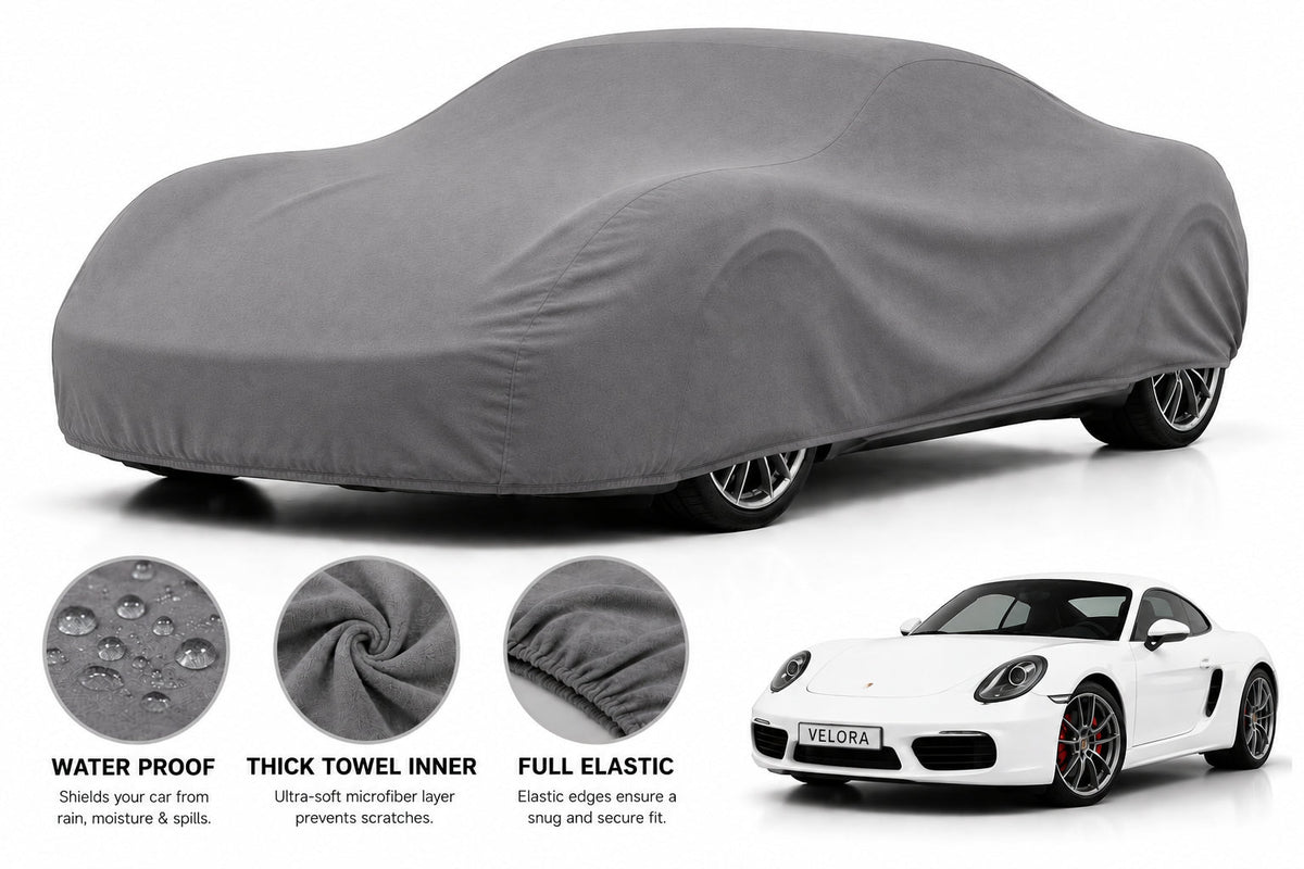 Porsche Cayman car cover in Grey — Veloura waterproof microfiber