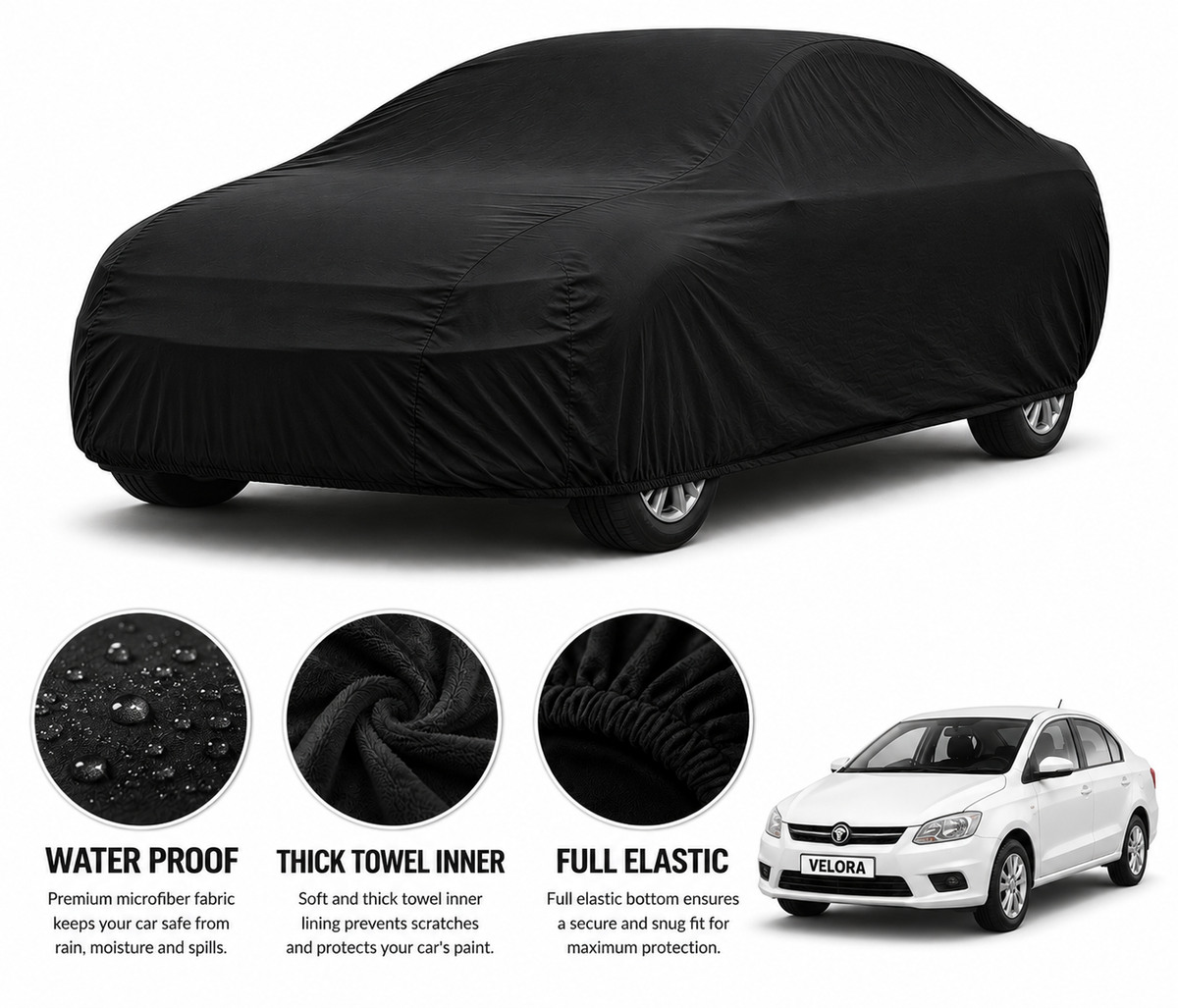 Proton Saga  Microfiber Anti Scratch & Anti Swirls Water Resistant Top Cover