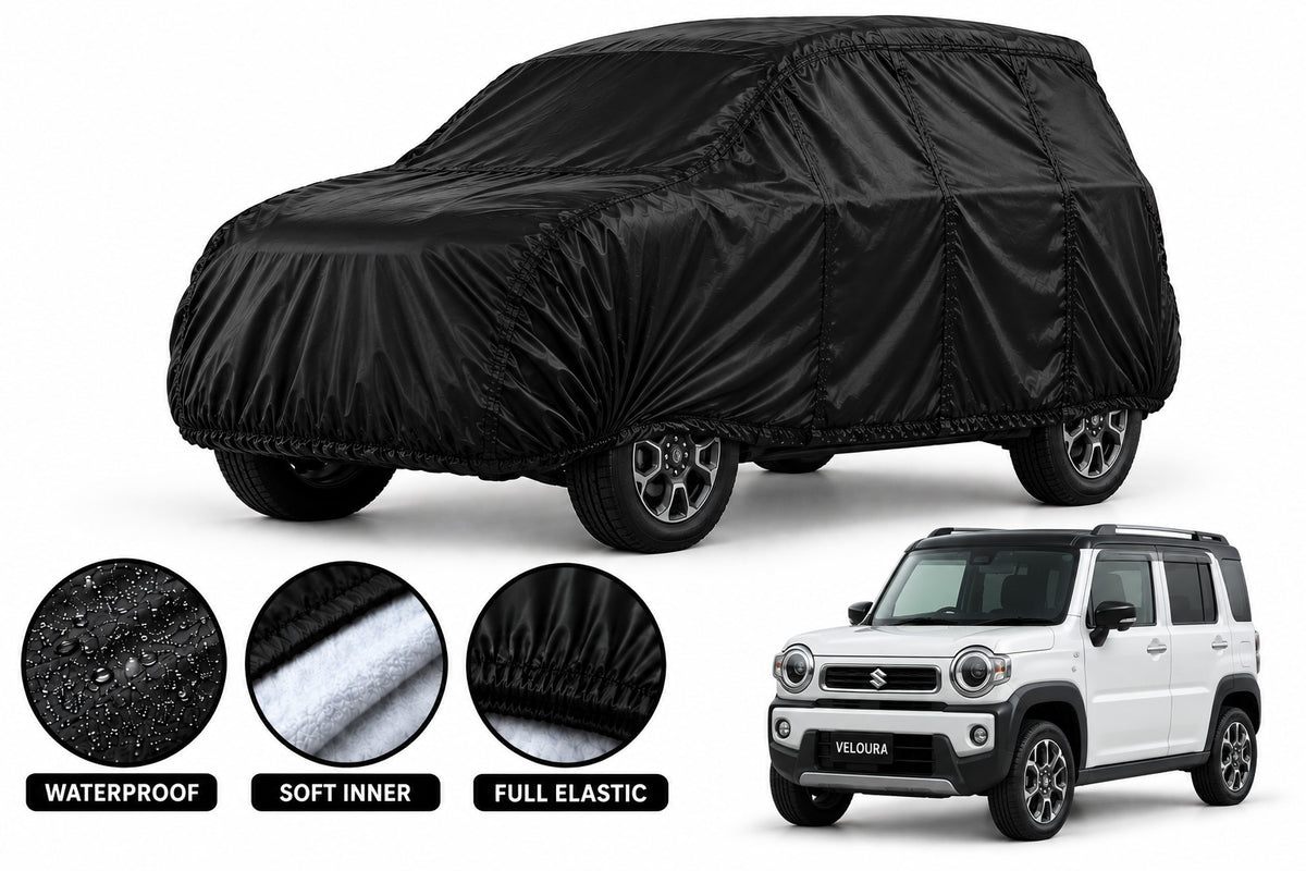 Suzuki Hustler car cover in Black — Veloura waterproof parachute