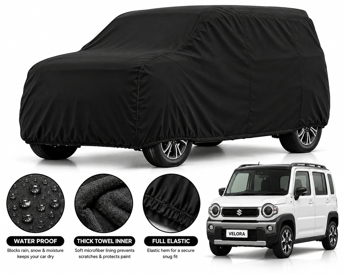 Suzuki Hustler car cover in Black — Veloura waterproof microfiber