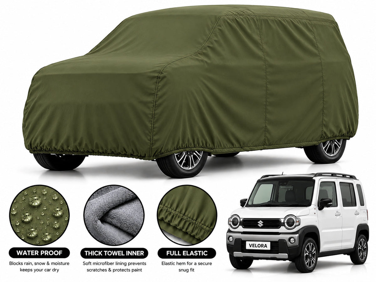 Suzuki Hustler car cover in Green — Veloura waterproof microfiber