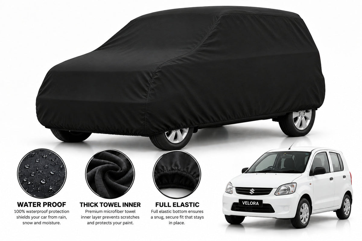 Suzuki New Cultus car cover in Black — Veloura waterproof microfiber