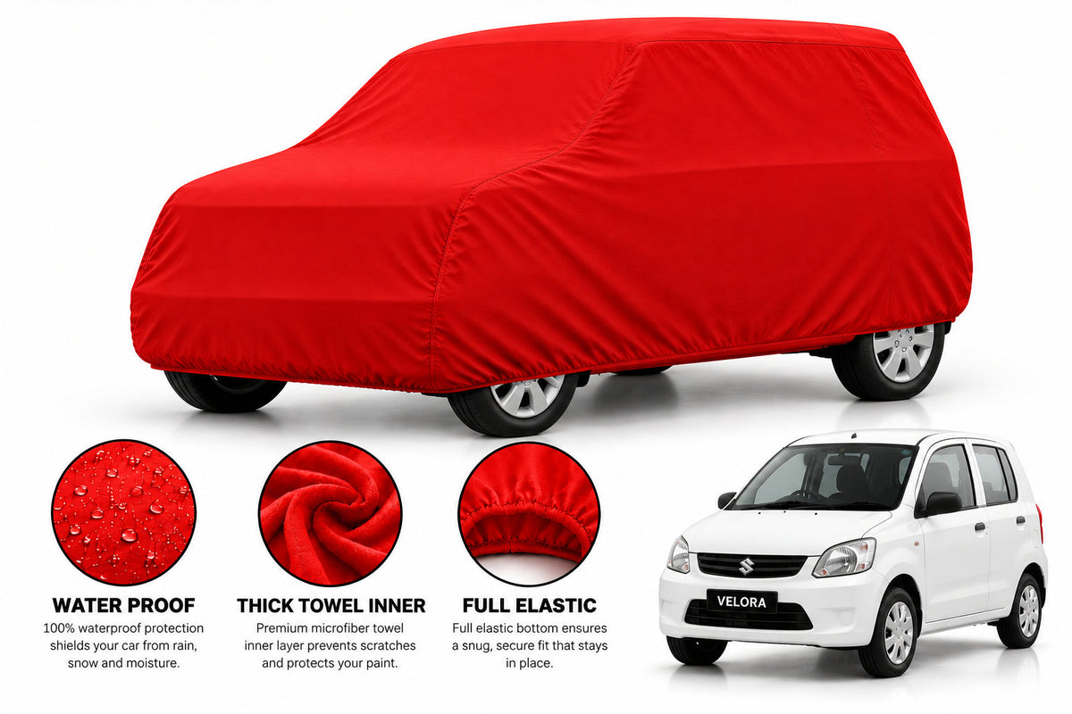 Suzuki New Cultus car cover in Red — Veloura waterproof microfiber