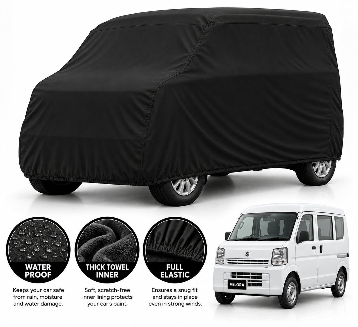 Suzuki Every car cover in Black — Veloura waterproof microfiber