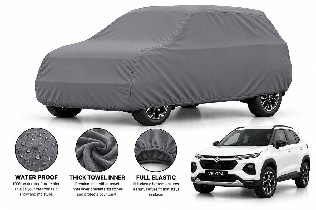 Suzuki Fronx car cover in Grey — Veloura waterproof microfiber