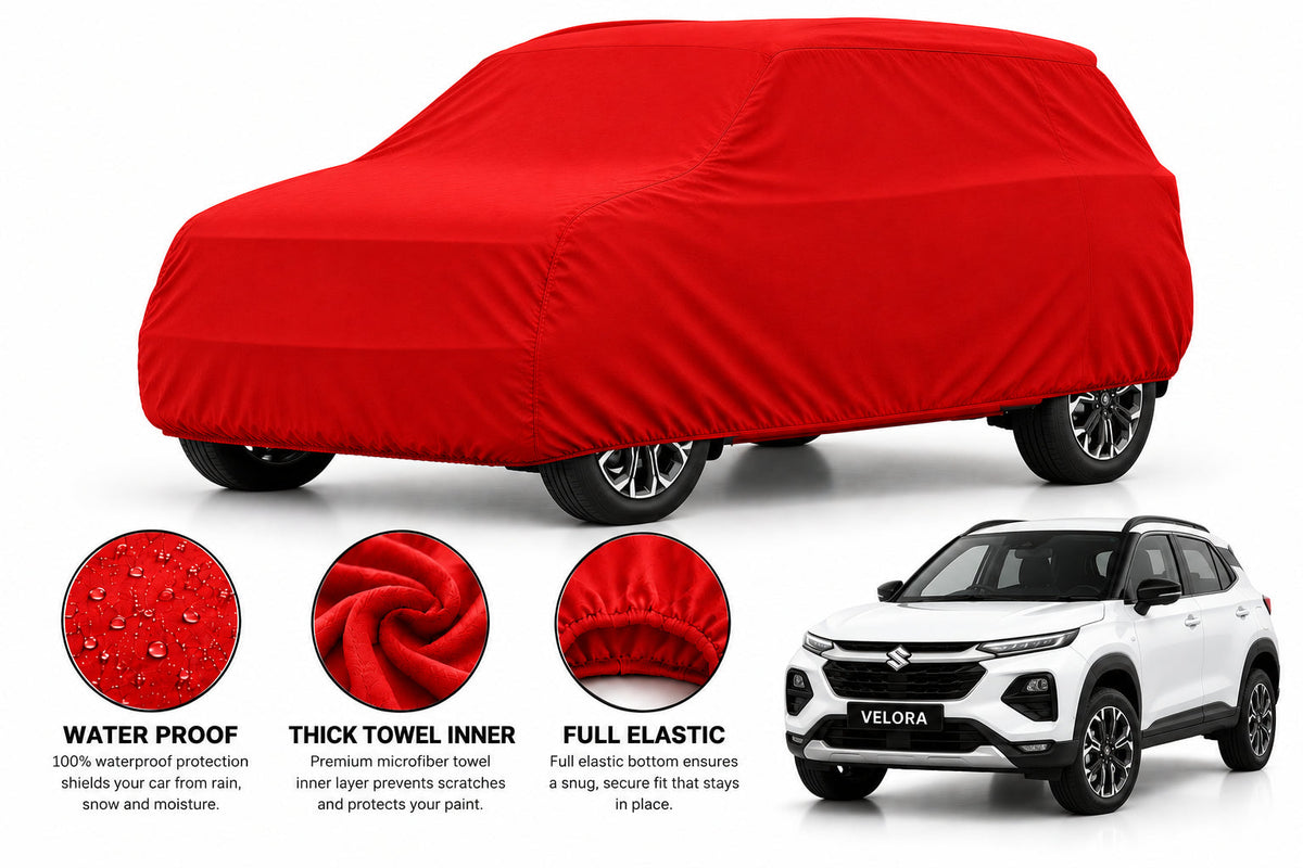 Suzuki Fronx car cover in Red — Veloura waterproof microfiber