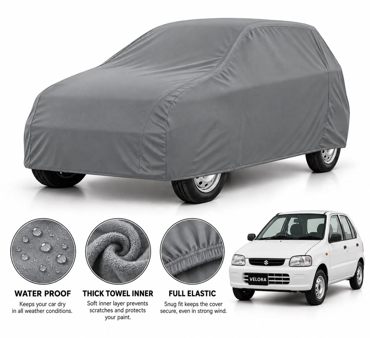 Suzuki Old Alto Microfiber Anti Scratch & Anti Swirls Water Resistant Top Cover