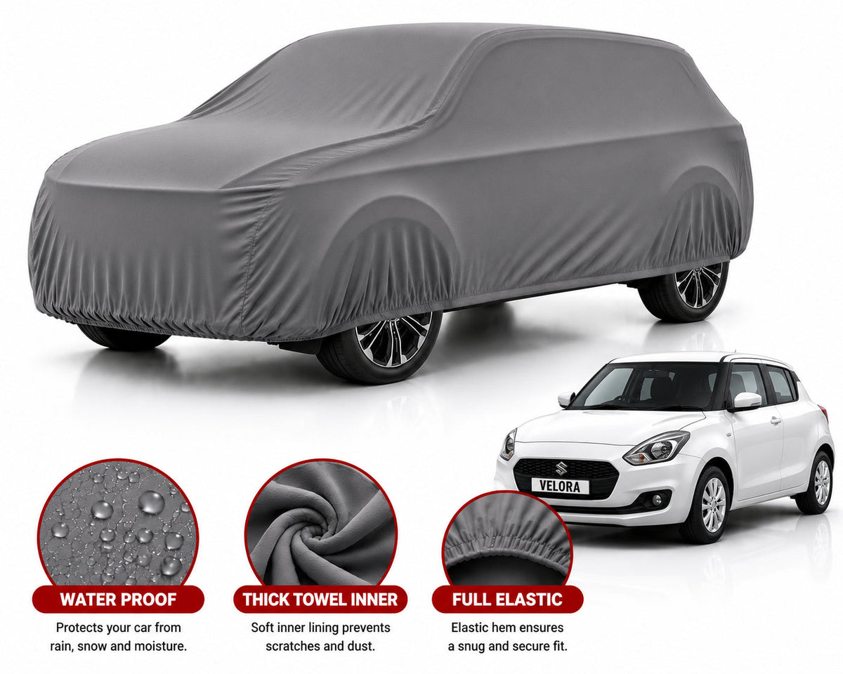 Suzuki New Swift car cover in Grey — Veloura waterproof microfiber