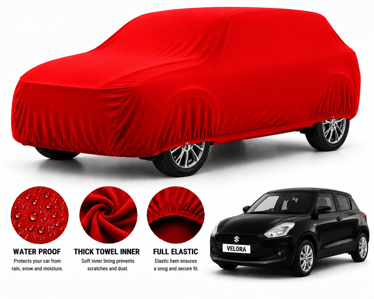 Suzuki New Swift car cover in Red — Veloura waterproof microfiber