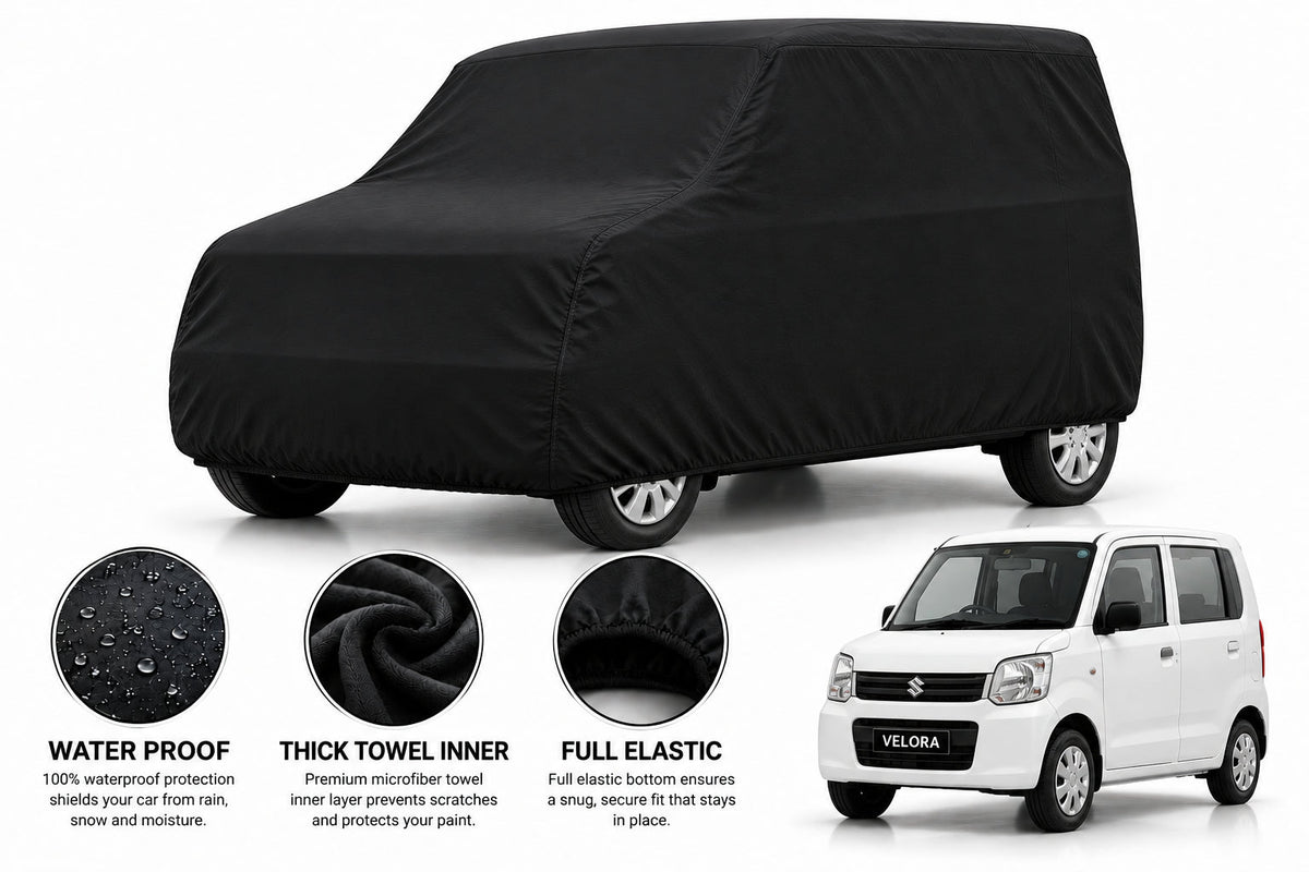 Suzuki Wagon R car cover in Black — Veloura waterproof microfiber