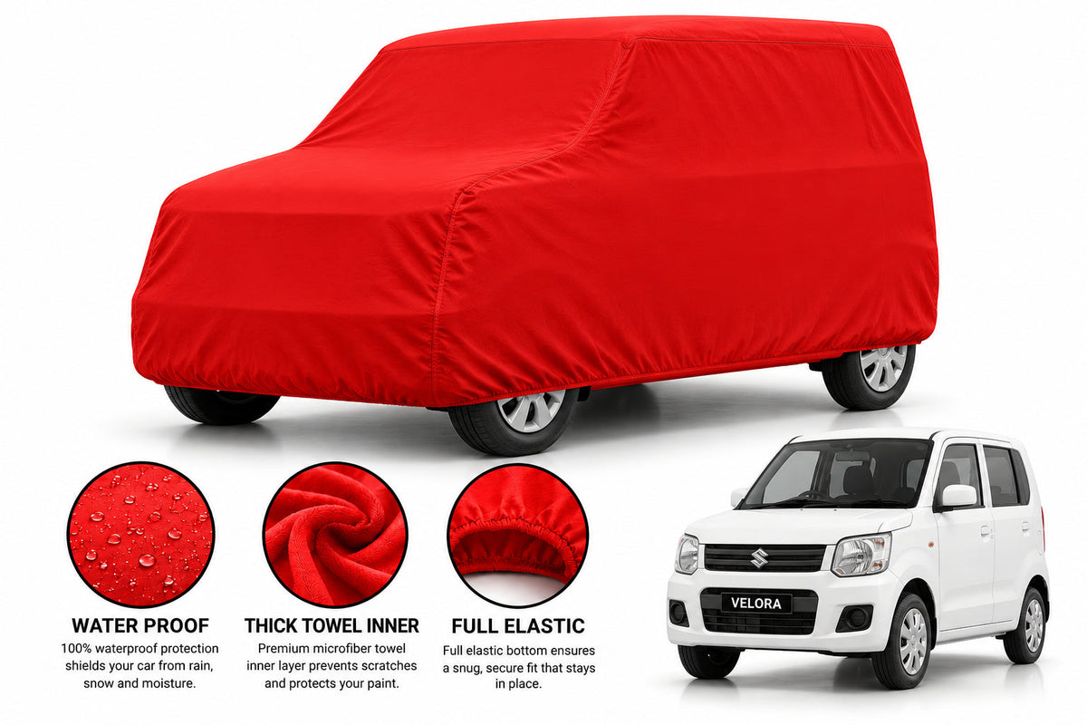 Suzuki Wagon R car cover in Red — Veloura waterproof microfiber