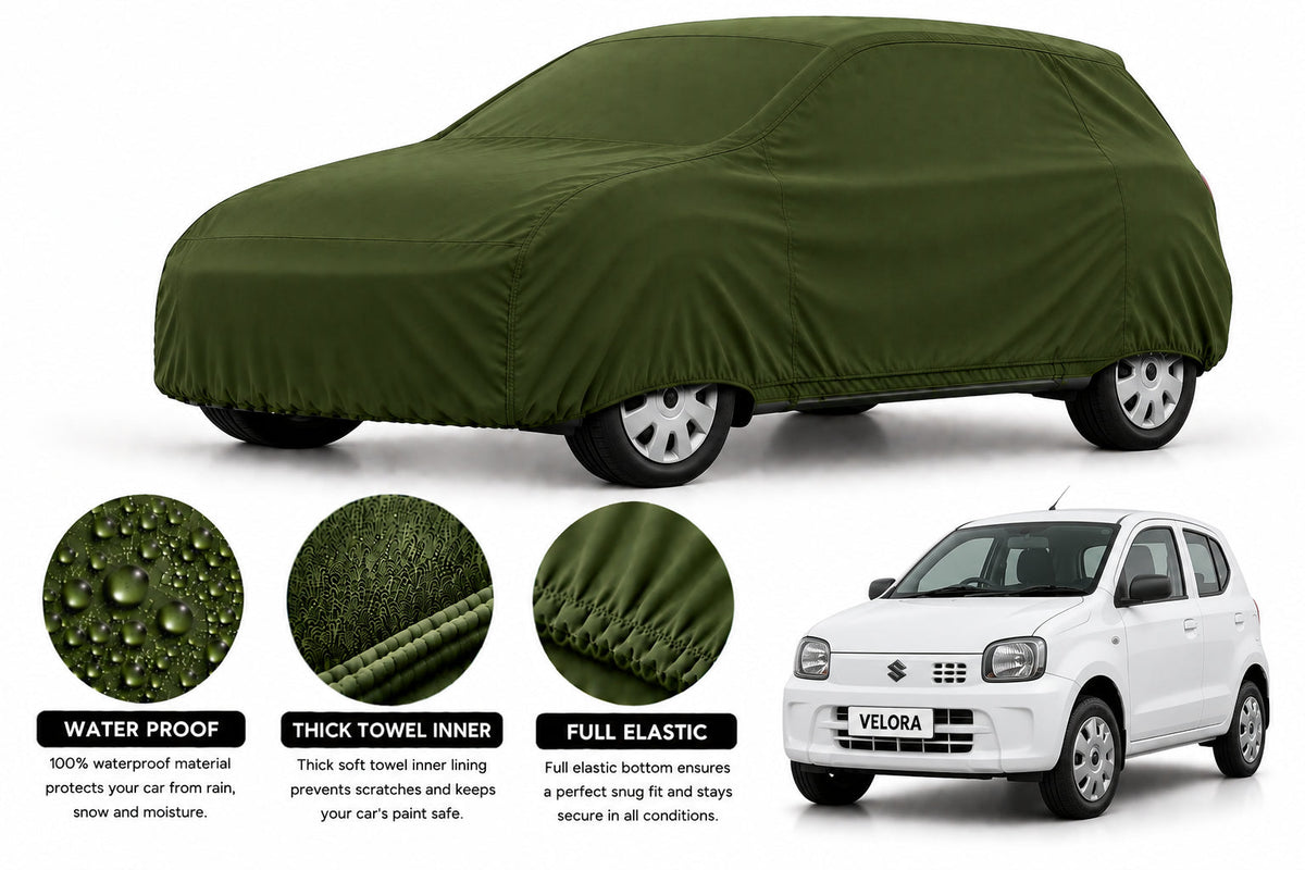 Suzuki New Alto car cover in Green — Veloura waterproof microfiber