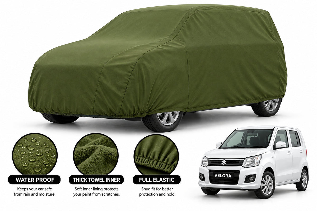 Suzuki Wagon R car cover in Green — Veloura waterproof microfiber